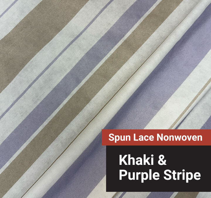 Spun Lace Nonwoven – Khaki Purple Stripe – 3 oz. – 57″